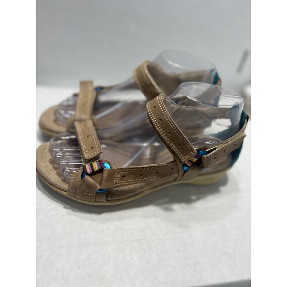 Ecco Womens Tan Hill Move sand Rainbow walking Sandals With Striped Accent Strap - Picture 5 of 10